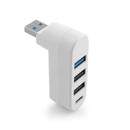 Adapter HUB USB 3xUSB + USB TYP-C Reverse biały